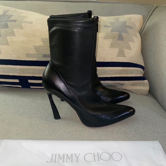 Jimmy Choo Brax 100 black heeled ankle boots 39.5 NWT - Picture 6 of 13